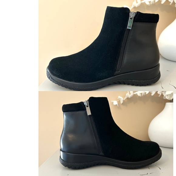 DREW Shoe Kool Casual Boot  Double Zipper Black Suede/Leather Size 7.5W - Picture 7 of 15